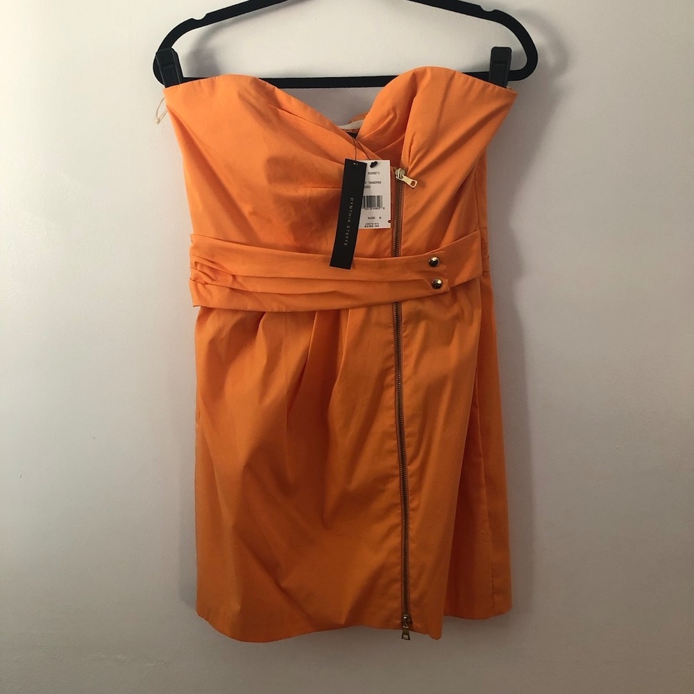 Cynthia Steffe tangerine strapless dress size 8